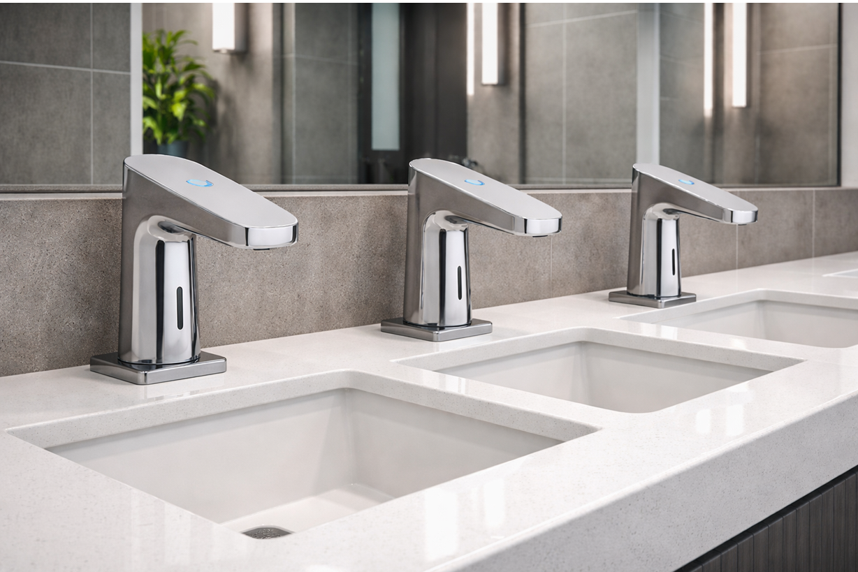 Commercial faucet installation